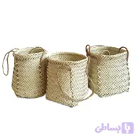 سبد حصیری نقلی 3 عددی