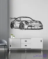 تابلو خطی پورش 911 GT | تابلو دیواری سوپرکار دست‌ساز