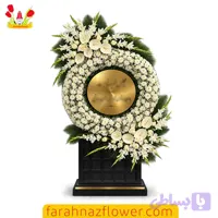 تاج گل ترحیم و تسلیت آنتوریوم، گلایل و داوودی کد TJ048 | گل فرحناز مشهد