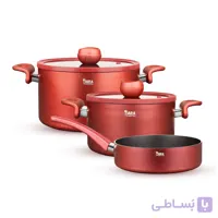 سرویس ۱۲ پارچه گرانیتی تیارا مدل Selin رنگ قرمز