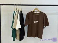 تیشرت زنانه نه پنبه طرح aloآستین سه ربع