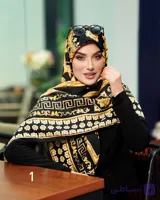 روسری نخی وال ترک قواره بزرگ طرح ورساچه شیک