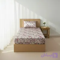 سرویس تختی1 نفر 2 تکه مدل ابریشم دورکشدار طرح گل