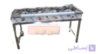 اجاق چهار شعله خطی صنعتی | مناسب پخت سنگین برای رستوران‌ها