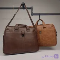 کیف اداری مردانه دو دسته قفل‌دار | چرم سوگو با جای لپ‌تاپ