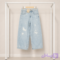 شلوار جین وارداتی واید لگ دخترانه سایز نوجوان برند C&A