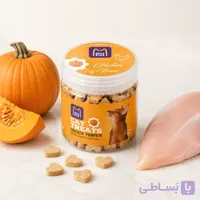 بیسکوئیت تشویقی گربه با طعم ماهی و کدو حلوایی