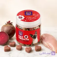 بیسکوئیت تشویقی گربه با طعم ماهی و چغندر قرمز