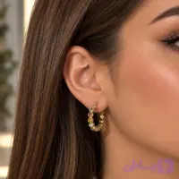 گوشواره هوپ نگین رنگی ژوئل از برند تاش