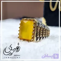 انگشتر نقره مردانه طرح کیارش با نگین شرف الشمس