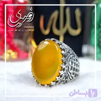 انگشتر نقره مردانه طرح ضریح با نگین شرف الشمس (کد 3A8VH)