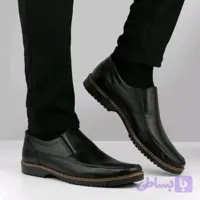 کفش مجلسی مردانه چرم آمستردام مشکی درجه یک بادوام راحت شیک (کد AY5M0)
