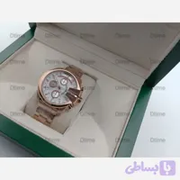 ساعت مچی زنانه دیزل رزگلد صفحه سفید چهار موتوره با بند استیل و تقویم (کد JK1S4)