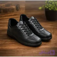 کفش چرم مردانه کلاسیک و رسمی مشکی زیره پیو تزریق کفی طبی قالب بزرگ