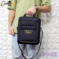 کیف دوشی و دستی مردانه برزنتی دیبا خارجی سه خانه مشکی سایز بزرگ - ودیز شاپ