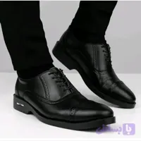 کفش چرم مردانه رسمی مجلسی مدل بارسلونا مشکی سایز 40 تا 44 (کد D1OMO)