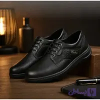 کفش چرم مردانه کلاسیک رسمی مشکی زیره پیو تزریق کفی طبی