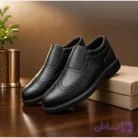 کفش چرم مردانه کلاسیک و رسمی مشکی با زیره پیو و کفی طبی