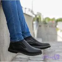 کفش مردانه مجلسی رویه چرم رنگ مشکی (کد QTFBO)