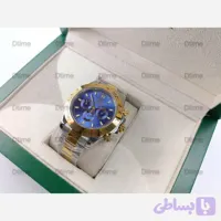 ساعت مچی مردانه رولکس دیتونا دورنگ طلایی صفحه آبی با موتور ژاپن و کرنوگراف فعال (کد IIA9S)