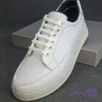 کفش مردانه ونس سفید دور دوخت زیره سبک نرم و طبی رویه چرم حولهای (کد 158CF)