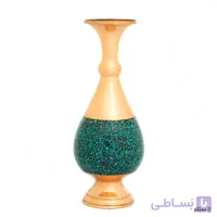 گلدان صراحی فیروزه کوبی ارتفاع 20 سانتی متری