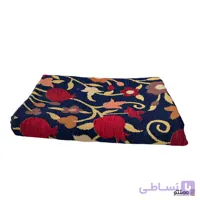 روفرشی دو رو مخمل طرح انار رنگ سرمه‌ ای