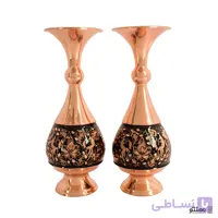 گلدان مس تراش ارتفاع 25 بسته 2 عددی