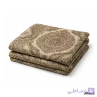 روفرشی مخمل زرتاب طرح روهام رنگ کرم