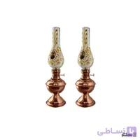 چراغ گرد سوز مسی مجموعه دو عددی طرح ناصرالدین شاه