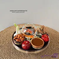 هفت سین شیرینی خوری و کاسه چوب و خاتم آقاجانی