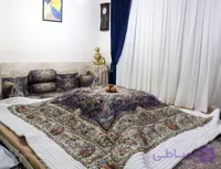 لحاف کرسی دست دوز ترمه طرح افشار رنگ سرمه ای