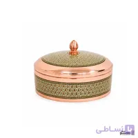 جعبه گرد مس و خاتم آقاجانی