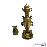 سرویس سماور ذغالی برنجی ۵ پارچه سه لیتری