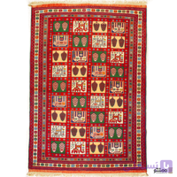 قالیچه دستباف زرع و نیم خراسان پشم و ابریشم سایز 155×۱10