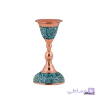 شمعدان فیروزه کوبی آقاجانی سایز متوسط ارتفاع ۱5