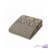روفرشی و زیر سفره ای مخمل طرح متالیک مربع رنگ کرم