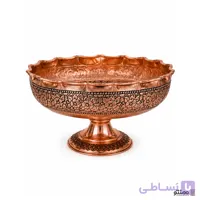 شیرینی خوری پایه دار مسی طرح گلستان نانو شده 11*24