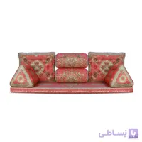 پشتی سنتی شاه نشین ترمه طرح افشار – ست 7 تکه سبز