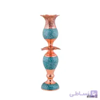 شمعدان فیروزه کوبی آقاجانی مدل لاله سایز بزرگ