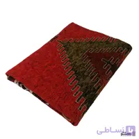روفرشی مخمل دو شانل طرح گبه رنگ قرمز