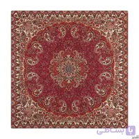 رومیزی مربع ترمه طرح نسترن رنگ آبی