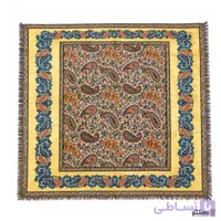 رومیزی مربع چاپی شانل مخمل آلما 100*100 سانتی متر