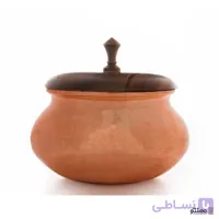 قندان مسی درپوش چوبی مدل ترنج
