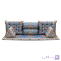 پشتی سنتی شاه نشین ترمه طرح طوبی – ست 7 تکه آبی