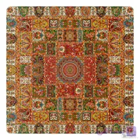 رومیزی مربع ترمه طرح وصال کد 844