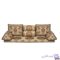 پشتی سنتی شاه نشین ترمه طرح افشار – ست 7 تکه کرم