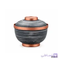 شکلات خوری مسی مدل خط دار رنگ طوسی سفید