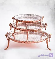 سینی پذیرایی مسی پایه دار وارمری 3 عددی