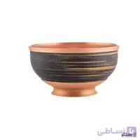 کاسه رنگی پایه دار مسی رنگ مشکی طلایی